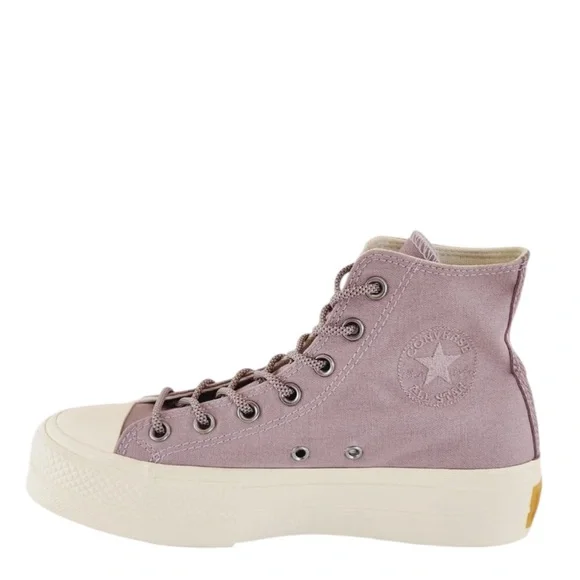 Converse Allstar CTAS Hi Lift Lucid Lilac Canvas Platform Sneakers - Picture 4 of 7